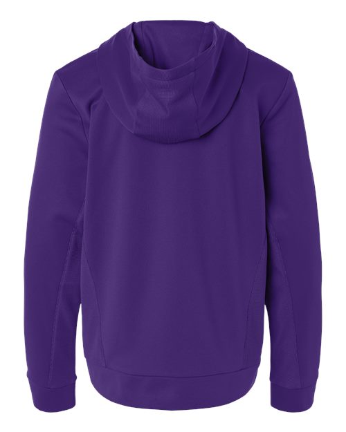 Team 365 TT400Y, Youth Squad Hooded Tech Fleece Pullover, Sport Purple