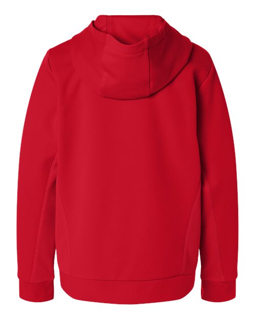 Team 365 TT400Y, Youth Squad Hooded Tech Fleece Pullover, Sport Red