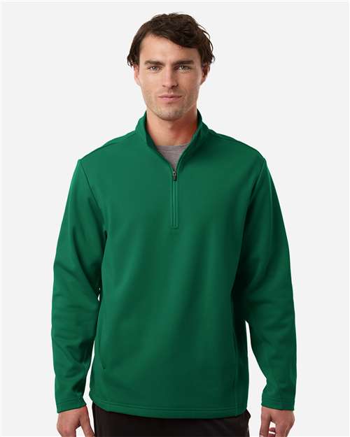 Team 365 TT401, Unisex Squad Cadet Quarter-zip Tech Fleece Pullover, Sport Forest