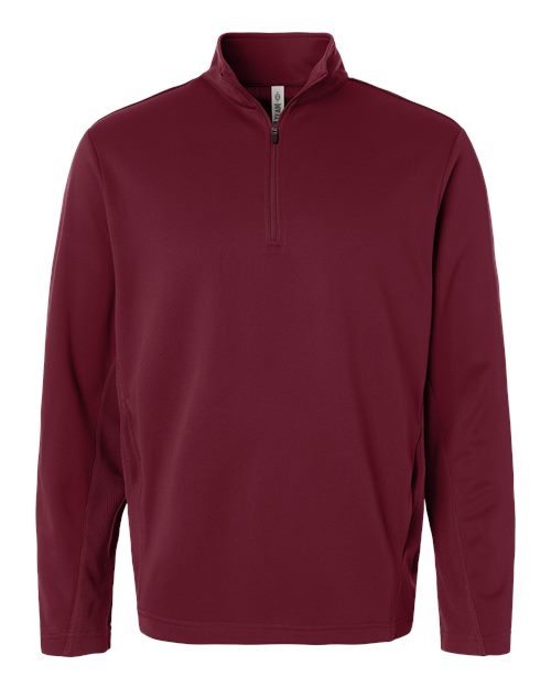 Team 365 TT401, Unisex Squad Cadet Quarter-zip Tech Fleece Pullover, Sport Maroon