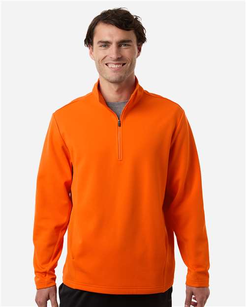 Team 365 TT401, Unisex Squad Cadet Quarter-zip Tech Fleece Pullover, Sport Orange