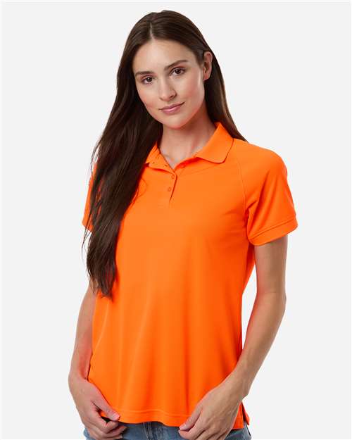 Harriton M208W, Women's Charge Snag And Soil Protect Polo, Safety Orange