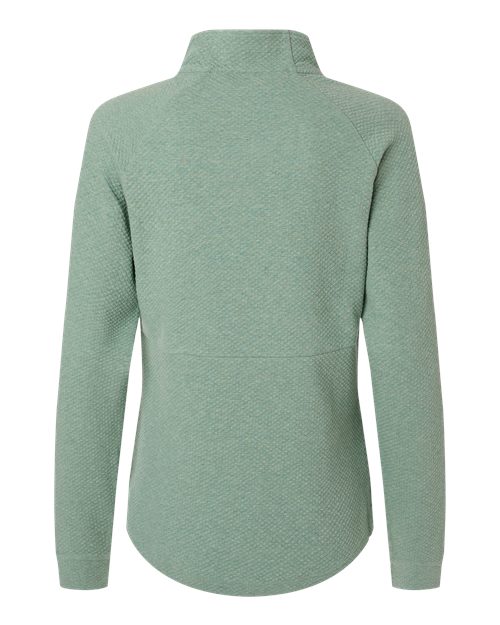 North End NE725W, Women's Spirit Textured Quarter-zip Pullover, Sage Green Heather