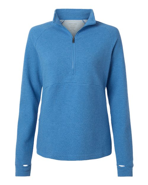 North End NE725W, Women's Spirit Textured Quarter-zip Pullover, Light Nautical Blue Heather