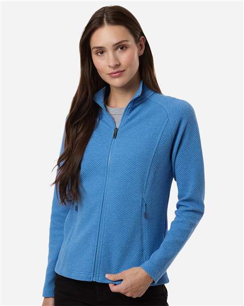 North End NE727W, Women's Spirit Textured Full-zip, Light Nautical Blue Heather