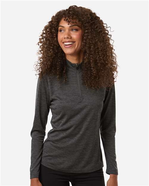 AllPro 4HM70L, Women's Pro-lock Performance Mélange Quarter-zip Pullover, Black Melange