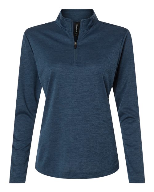 AllPro 4HM70L, Women's Pro-lock Performance Mélange Quarter-zip Pullover, Navy Melange