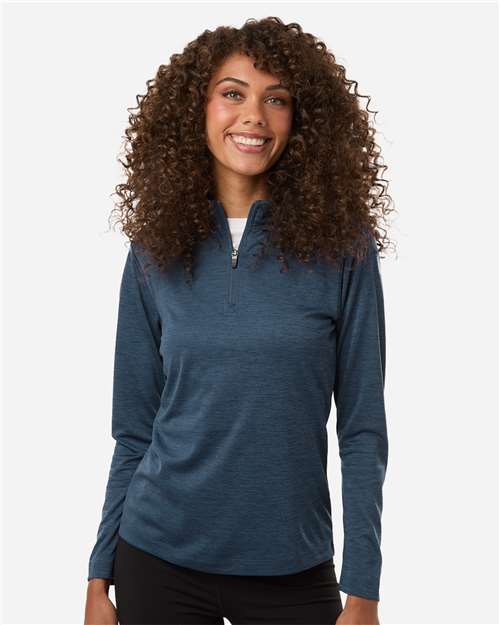 AllPro 4HM70L, Women's Pro-lock Performance Mélange Quarter-zip Pullover, Navy Melange