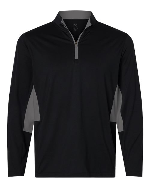 Puma Golf 628858, Men's Pure 2.0 Quarter-zip, Puma Black/ Slate Sky