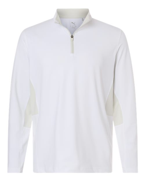 Puma Golf 628858, Men's Pure 2.0 Quarter-zip, White Glow/ Sedate Grey