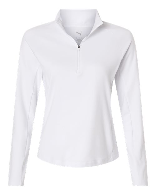 Puma Golf 629449, Women's Pure 2.0 Quarter-zip Pullover, White Glow