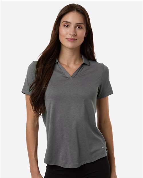 Puma Golf 631051, Womens Icon Heather Polo, Slate Sky Heather