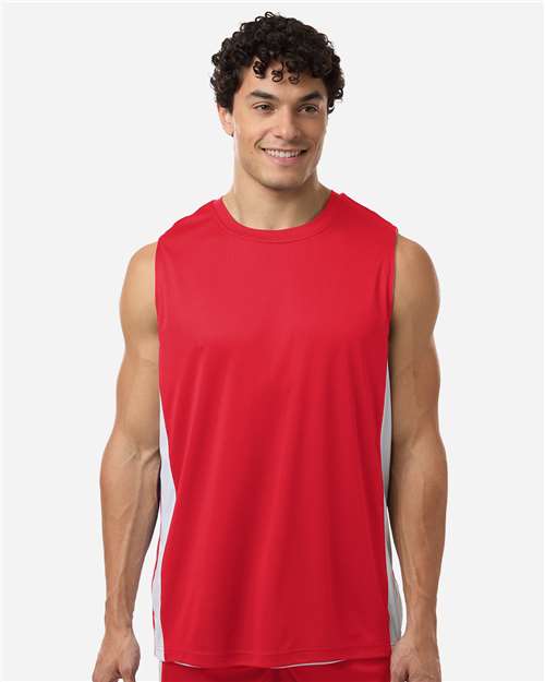 Team 365 TT115, Unisex Zone Performance Reversible Jersey, Sport Red/ White