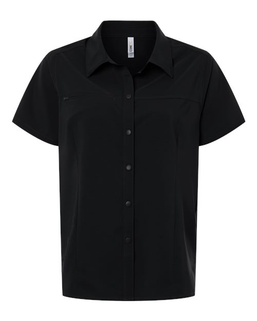 CORE365 CE520W, Women's Ultrauvp Shoreline Short Sleeve Staff Shirt, Black