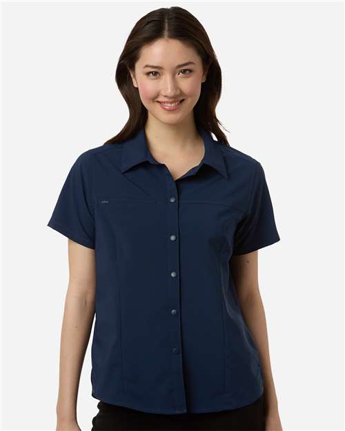 CORE365 CE520W, Women's Ultrauvp Shoreline Short Sleeve Staff Shirt, Classic Navy