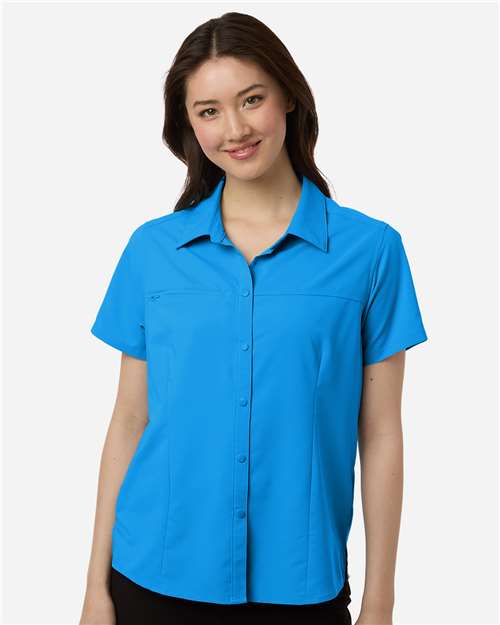 CORE365 CE520W, Women's Ultrauvp Shoreline Short Sleeve Staff Shirt, Electric Blue