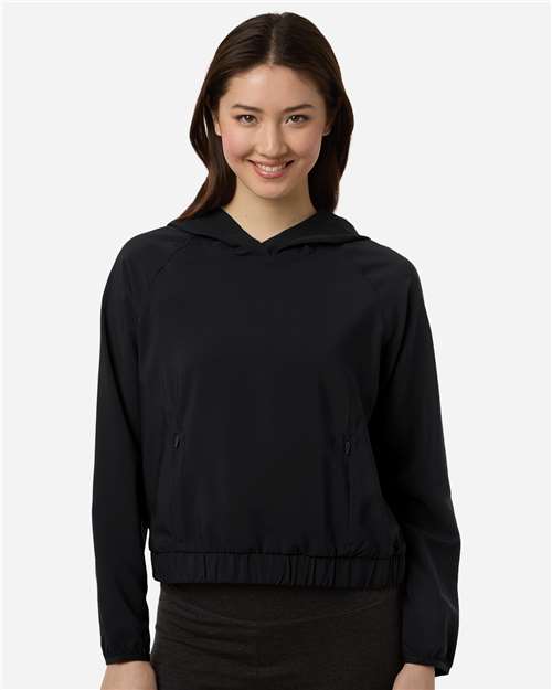 CORE365 CE520LW, Women's Ultrauvp Shoreline Long Sleeve Hooded Pullover, Black