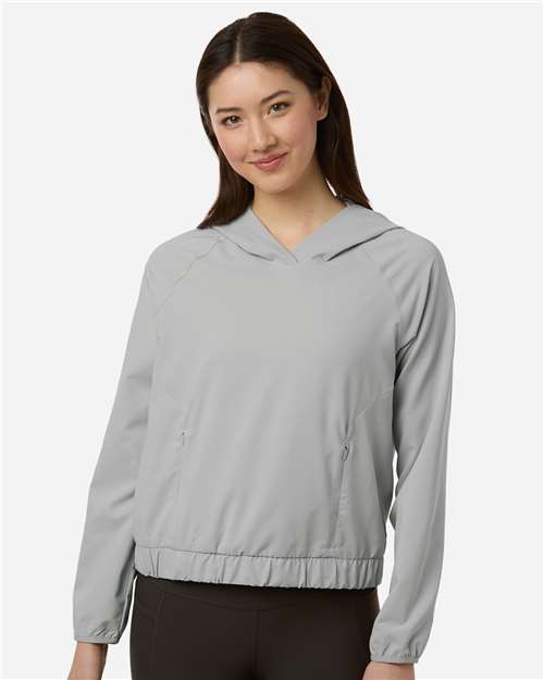 CORE365 CE520LW, Women's Ultrauvp Shoreline Long Sleeve Hooded Pullover, Platinum
