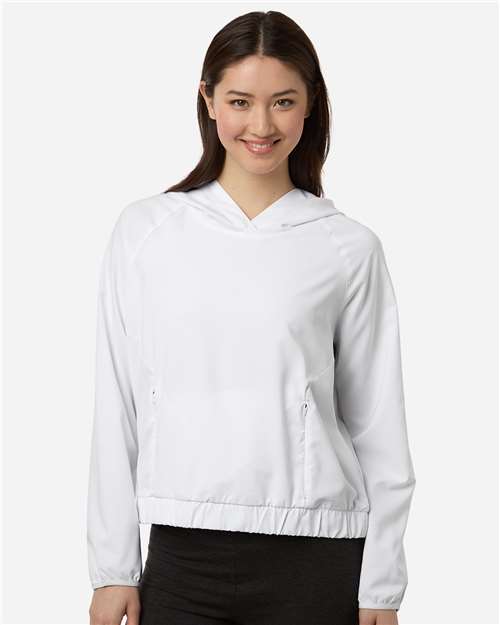 CORE365 CE520LW, Women's Ultrauvp Shoreline Long Sleeve Hooded Pullover, White