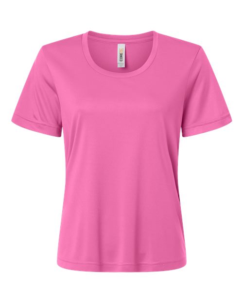 CORE365 CE10W, Women's Capital Performance T-shirt, Charity Pink