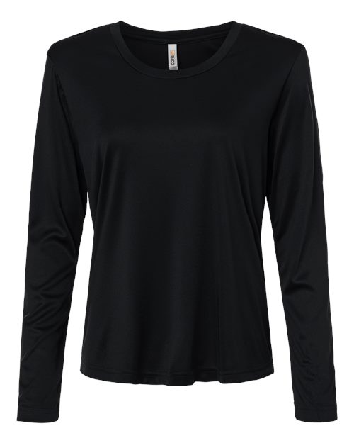 CORE365 CE10LW, Women's Capital Performance Long Sleeve T-shirt, Black