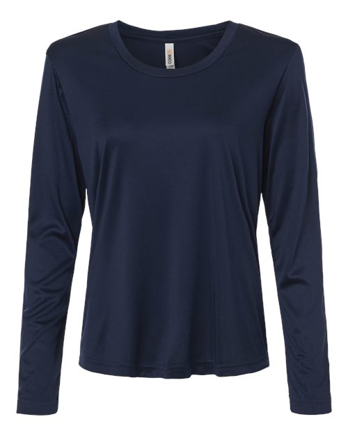 CORE365 CE10LW, Women's Capital Performance Long Sleeve T-shirt, Classic Navy