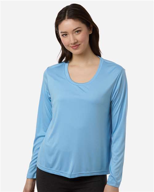 CORE365 CE10LW, Women's Capital Performance Long Sleeve T-shirt, Columbia Blue