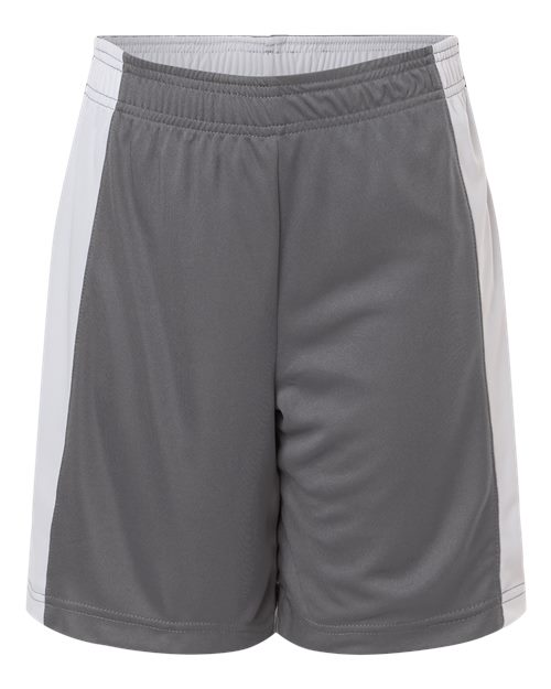 Team 365 TT115BY, Youth Zone Performance Reversible Shorts, Sport Graphite/ White