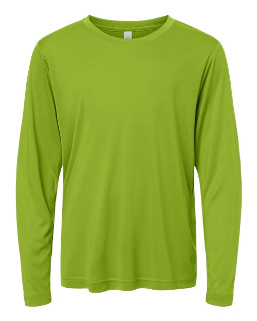 CORE365 CE10LY, Youth Capital Performance Long Sleeve T-shirt, Acid Green
