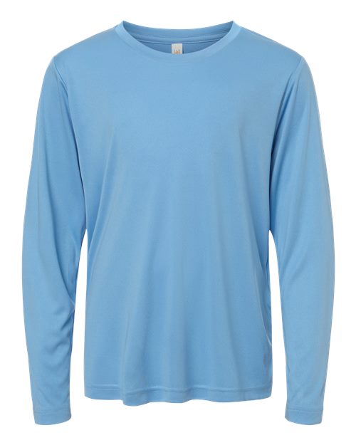 CORE365 CE10LY, Youth Capital Performance Long Sleeve T-shirt, Columbia Blue