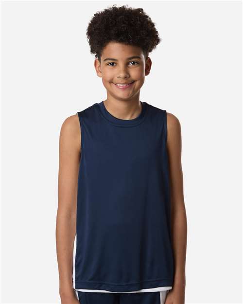 Team 365 TT115Y, Youth Zone Performance Reversible Jersey, Sport Dark Navy/ White