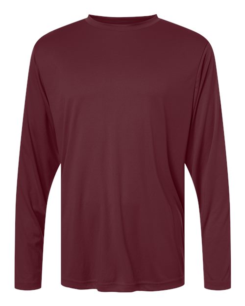 CORE365 CE10L, Unisex Capital Long Sleeve Performance T-shirt, Burgundy