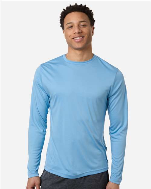 CORE365 CE10L, Unisex Capital Long Sleeve Performance T-shirt, Columbia Blue