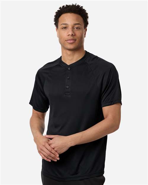 Team 365 TT11HN, Men's Zone Performance Henley, Black