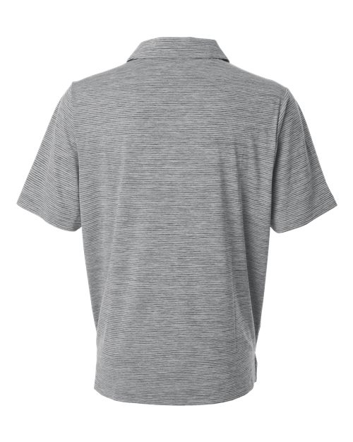 Team 365 TT125, Men's Relay Heathered Stripe Polo, Black Heather/ White