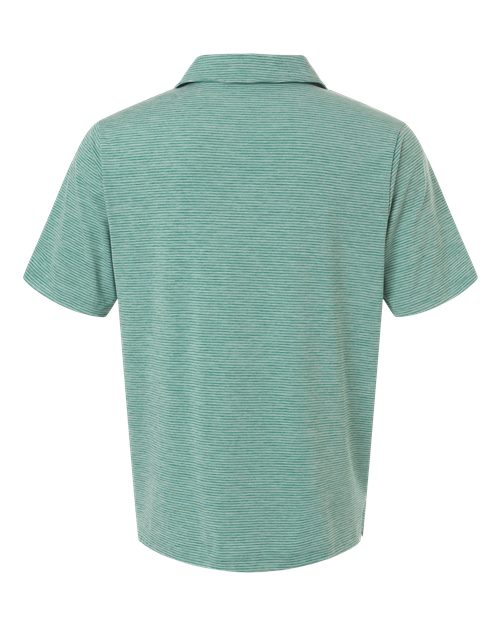 Team 365 TT125, Men's Relay Heathered Stripe Polo, Sport Forest Heather/ White