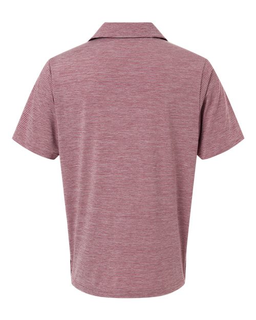 Team 365 TT125, Men's Relay Heathered Stripe Polo, Sport Maroon Heather/ White