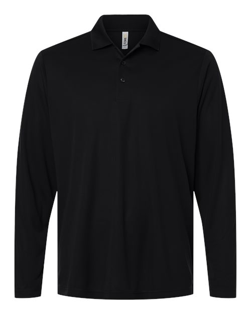 CORE365 CE108L, Men's Nova Performance Long Sleeve Pique Polo, Black