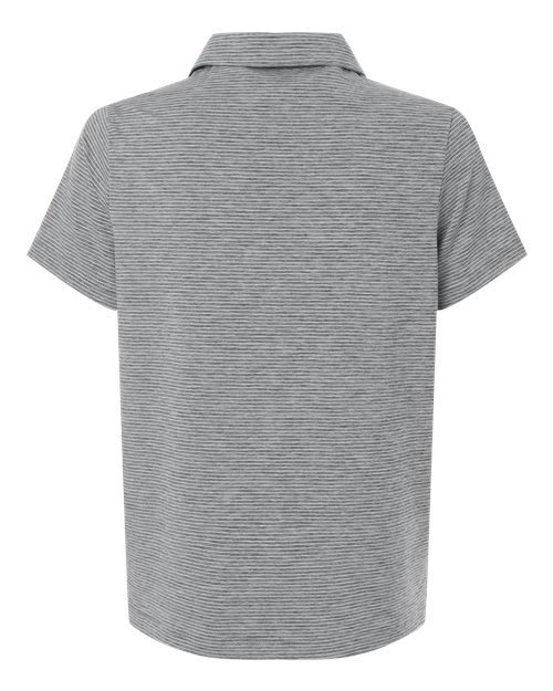 Team 365 TT125W, Women's Relay Heathered Stripe Polo, Black Heather/ White