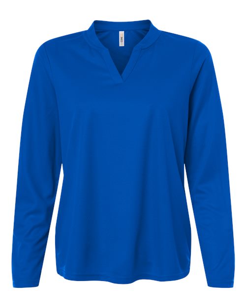 CORE365 CE108LW, Women's Nova Performance Long Sleeve Pique Polo, True Royal