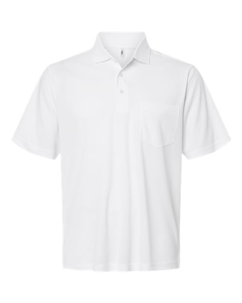 CORE365 CE108P, Men's Nova Performance Pique Pocket Polo, White