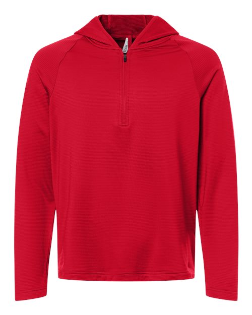Team 365 TT200, Men's Qualify Quarter-zip Hooded Pullover, Sport Red