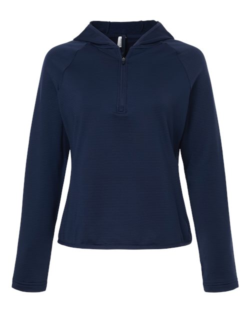 Team 365 TT200W, Women's Qualify Quarter-zip Hooded Pullover, Sport Dark Navy