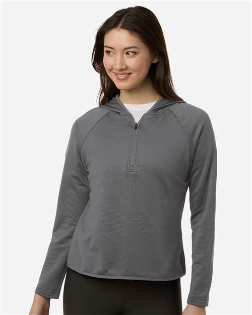 Team 365 TT200W, Women's Qualify Quarter-zip Hooded Pullover, Sport Graphite