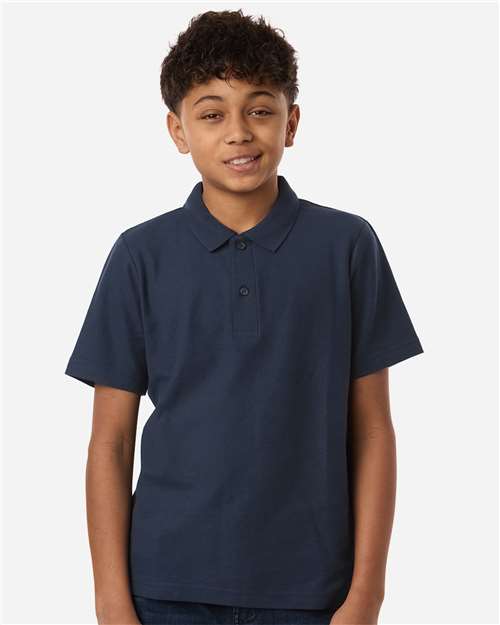 CORE365 CE106Y, Youth Resolve Cvc Performance Pique Polo, Classic Navy