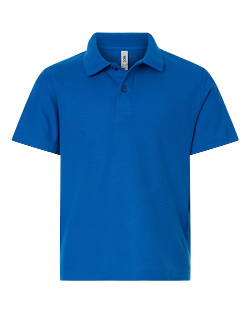 CORE365 CE106Y, Youth Resolve Cvc Performance Pique Polo, True Royal