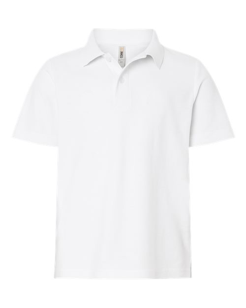 CORE365 CE106Y, Youth Resolve Cvc Performance Pique Polo, White