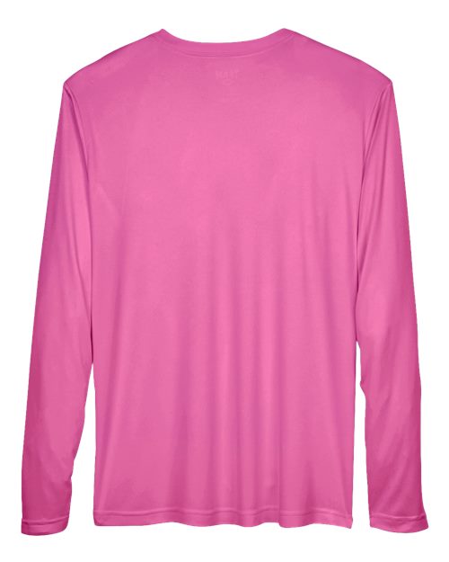 Team 365 TT11L, Men's Zone Performance Long Sleeve T-shirt, Sport Charity Pink