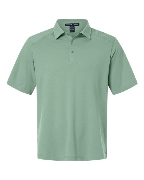 Devon & Jones DG102, Men's Seaton Pebble Textured Polo, Balsam Green