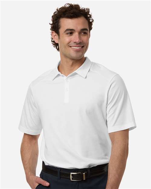 Devon & Jones DG102, Men's Seaton Pebble Textured Polo, White